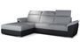 Canapé convertible d'angle gauche simili noir et tissu gris clair Suzy 272 cm