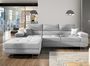 Canapé convertible d'angle gauche tissu gris clair avec rangement Wile 280 cm
