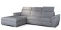 Canapé convertible d'angle gauche tissu gris clair chiné têtières réglables Suzy 272 cm