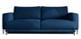 Canapé convertible design 4 places tissu doux bleu nuit et pieds métal noir Arkia 260 cm