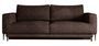 Canapé convertible design 4 places tissu vintage effet cuir marron et pieds métal noir Arkia 260 cm