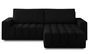 Canapé convertible design tissu matelassé noir angle droit Bozen 250 cm