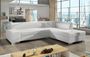 Canapé convertible moderne angle droit simili cuir blanc Plazo 278 cm