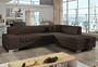 Canapé convertible moderne angle droit tissu marron Plazo 278 cm