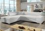 Canapé convertible moderne angle gauche simili cuir blanc Plazo 278 cm