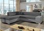 Canapé convertible moderne angle gauche tissu doux gris clair et gris foncé Plazo 278 cm