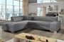 Canapé convertible moderne angle gauche tissu gris clair chiné Plazo 278 cm