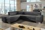 Canapé convertible moderne angle gauche tissu gris foncé chiné Plazo 278 cm
