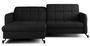 Canapé convertible tissu matelassé noir angle gauche Lory 225 cm