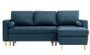 Canapé d'angle convertible et reversible tissu bleu canard Waler 229 cm