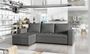 Canapé d'angle convertible et réversible tissu gris foncé Zelly 237 cm