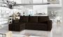 Canapé d'angle convertible et réversible tissu marron Zelly 237 cm