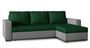 Canapé d'angle convertible et réversible velours vert foncé et simili cuir gris Zelly 237 cm