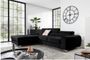 Canapé d’angle convertible GRENKY en velours avec coffre et têtières réglables – 278 cm
