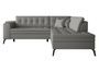 Canapé d’angle convertible LARRY en simili cuir avec pieds en acier noir – 260 cm