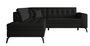 Canapé d’angle convertible LARRY en simili cuir avec pieds en acier noir – 260 cm