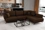 Canapé d'angle convertible SAVARY en tissu avec coffre de rangement - 280 cm