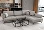 Canapé d'angle convertible SAVARY en tissu avec coffre de rangement - 280 cm