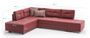 Canapé d'angle convertible tissu bordeaux Divona 282 cm