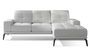 Canapé d'angle droit 5 places simili cuir blanc Torpille 265 cm