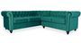 Canapé d'angle droit 5 places velours vert Vatsi 220 cm