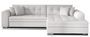 Canapé d'angle droit convertible 5 places simili blanc Looka 295 cm