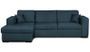 Canapé d'angle droit convertible avec coffre tissu bleu pétrole Bari 262 cm