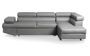 Canapé d'angle droit convertible avec têtières relevables simili cuir gris Lanzo