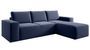 Canapé d'angle droit convertible moderne tissu doux bleu turquin Sonak 302 cm