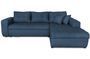 Canapé d'angle droit convertible tissu bleu pétrole Moovy 246 cm