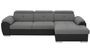 Canapé d'angle droit convertible tissu gris et simili noir Kyda 289 cm