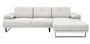 Canapé d'angle droit moderne tissu doux beige clair pieds métal noir Kustone 274 cm