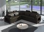 Canapé d'angle droit original et moderne simili cuir marron Kaming 270 cm