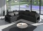 Canapé d'angle droit original et moderne simili cuir noir Kaming 270 cm