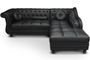 Canapé d'angle droit simili cuir noir chesterfield Rika 240 cm