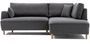 Canapé d'angle droit tissu anthracite Akena 236 cm