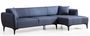 Canapé d'angle droit tissu bleu Bellano 270 cm