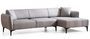 Canapé d'angle droit tissu gris clair Bellano 270 cm