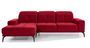 Canapé d'angle gauche 5 places velours rouge Torpille 265 cm