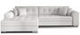 Canapé d'angle gauche convertible 5 places simili blanc Looka 295 cm