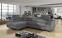 Canapé d'angle gauche convertible simili gris Marka 275 cm