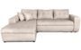 Canapé d'angle gauche convertible tissu beige Moovy 246 cm