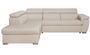 Canapé d'angle gauche convertible tissu beige Nivy 260 cm