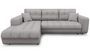 Canapé d'angle gauche convertible tissu gris clair Moovy 246 cm
