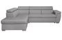 Canapé d'angle gauche convertible tissu gris clair Nivy 260 cm
