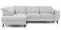 Canapé d'angle gauche convertible tissu gris clair Noblesse 255 cm