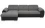 Canapé d'angle gauche convertible tissu gris et simili noir Kyda 289 cm