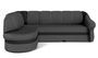 Canapé d'angle gauche convertible tissu gris foncé et simili noir Sundy 250 cm