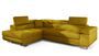 Canapé d'angle gauche convertible tissu jaune moutarde Marka 275 cm