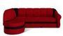 Canapé d'angle gauche convertible tissu rouge et noir Sundy 250 cm